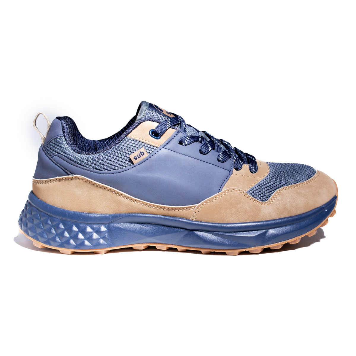Zapatillas Due Shoes Dolomiti II en azul y beige con malla transpirable, suela amortiguada y diseño urbano ergonómico